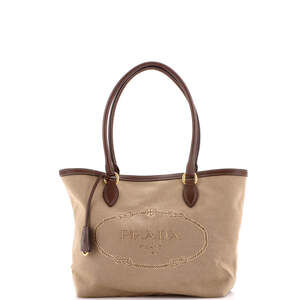 Prada Logo Open Tote Canvas Medium #230043P94B